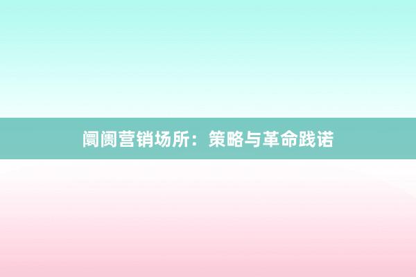 阛阓营销场所:策略与革命践诺